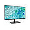 Schwarzer Acer Monitor auf rechteckigem Standfuß vor weißem Hintergrund mit abstraktem blau-grünem Wasserhintergrund.