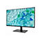 Acer Monitor mit dünnem Rahmen und schwarzem Standfuß vor weißem Hintergrund, Display zeigt blaue Glasfragmente.