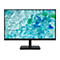 Acer Monitor auf schwarzem Standfuß vor einem Hintergrund aus Wasser und blau-grünen Glasfragmenten.