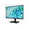 Acer Monitor auf schwarzem Standfuß mit blaugrünem Hintergrundbild aus Glasstücken.