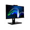 Schwarzer Acer-Monitor auf einem Standfuß mit einer Webcam an der Oberseite, vor weißem Hintergrund.