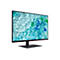 Acer Monitor in Frontansicht mit dünnen Rahmen und Display mit abstrakten blauen Glaskristall-Grafiken.