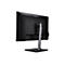 Rückansicht eines schwarzen Acer Monitors mit silbernem Standfuß vor weißem Hintergrund.