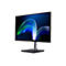 Schwarzer Acer Monitor in Seitenansicht mit abstraktem, blau-grünem Lichtdesign auf dem Bildschirm.