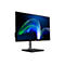 Schwarzer Acer-Monitor mit schlankem Rahmen und abstraktem, blau-grünem Lichtdesign auf weißem Hintergrund.
