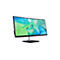 Acer Vero Curved Monitor vor weißem Hintergrund mit abstraktem, grün-blauem Displayhintergrund.