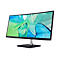 Schwarzer Acer Curved-Monitor mit dünnem Rahmen auf einem schlichten Ständer vor weißem Hintergrund.