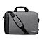Graue Laptoptasche mit schwarzen Tragegriffen, Schultergurt und Vero Ocean Bound Plastic Logo.