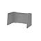 Grey, U-shaped desk attachment, felt structure. The two sides are at right angles to the back wall, slightly bent downwards.