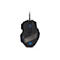Schwarze Gaming-Maus mit blau beleuchtetem Scrollrad, DPI-Taste und ACT-Logo vor weißem Hintergrund.