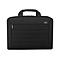 Schwarze Laptoptasche mit Tragegriff, horizontalen Steppnähten und ACT-Logo auf weißem Hintergrund.