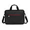 Schwarze Laptoptasche mit Tragegriffen, Schultergurt und rotem Reißverschluss-Akzent. Das ACT-Logo ist sichtbar.