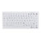 Weiße Silikon-Tastatur mit deutschem QWERTZ-Layout auf weißem Hintergrund.
