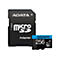 ADATA microSDXC-Speicherkarte mit 256 GB und Adapter vor weißem Hintergrund.