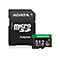 Schwarzer SD-Kartenadapter mit ADATA-Logo und daneben eine kleine 512 GB Micro-SD-Karte in Schwarz und Grün.