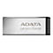 Silberner USB-Stick mit der Aufschrift ADATA UR350/256GB, schwarze Kappe.