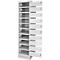ADB Armoire pour Laptop, 10 étagères, alimentation électrique, ventilée, L 400 x P 500 x H 1800 mm, gris clair RAL 7035