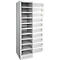 ADB Armoire pour Laptop, 10 étagères, alimentation électrique, ventilée, L 400 x P 500 x H 1800 mm, gris clair RAL 7035