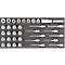 ADB Innensechskant/Innensechsrund-Set, 1/2' Antrieb, 36-teilig, Chrom-Vanadium, inkl. Schaumstoffeinlage, L 400 x B 190 x H 35 mm
