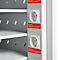 ADB laptop trolley, 10 vakken, voeding, cilinderslot, B 530 x D 500 x H 1250 mm, lichtgrijs RAL 7035