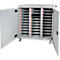 ADB laptop trolley, 30 vakken, voeding, geventileerd, cilinderslot, 107 kg, B 1200 x D 500 x H 1250, lichtgrijs RAL 7035