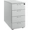 Light gray filing cabinet with four drawers and silver handles.