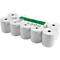 Package of 10 paper rolls lying on a white background. A green label is on top.