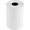 A roll of white thermal paper, with a black core.