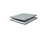 Two gray plates are lying on top of each other. The surface is slightly textured.
