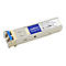 AddOn SFP-Transceiver-Modul für Glasfaserverbindungen auf weißem Hintergrund.
