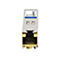 SFP-Kupfer-Transceiver-Modul mit RJ45-Anschluss vor neutralem Hintergrund.