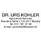 Text on a white background: DR. URS KOHLER, Agricultural Services, Rue de la Serre 2, CH-2017 Boudry, Tel. 012 / 301 37 56, e-mail: urs.kohler@bluewin.ch.