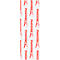 Pattern of red powerstrips on white background, with hands holding them.