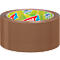 Brown packing tape with logo, against white background. Printed "100% recycled plastic".