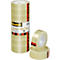 Rolls of transparent tape, one upright and two lying down. Printed: Scotch Transparent Tape.