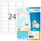 Etiketten-Set mit 24 Aufklebern und Verpackung, Text: "HERMA", "Etiketten".