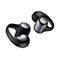 Zwei schwarze, ergonomisch geformte In-Ear-Kopfhörer mit Ohrbügel vor weißem Hintergrund.