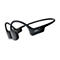 Schwarze Shokz Open-Ear-Kopfhörer mit Bügeldesign vor weißem Hintergrund.