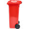 Afvalbak GMT, 140 l, verrijdbaar, rood