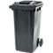 Afvalbak GMT eXtra - 90 % gerecycled kunststof - 240 l - EN 840 - voorbereid voor chiphouder - zwart – deksel zwart - merk SSI Schäfer
