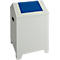 Afvalbak, plaatstaal, grijs, 73 l, B 400 x D 400 x H 680 mm, deksel met klapdeksel