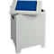 Afvalbak, plaatstaal, grijs, 73 l, B 400 x D 400 x H 680 mm, deksel met klapdeksel
