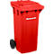 Afvalbak PRO 120 WAVE - verrijdbaar - 120 L - rood