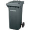 Afvalbak PRO 120 WAVE - verrijdbaar - 120 L - zwartgrijs
