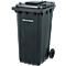 Afvalbak PRO 240 WAVE - verrijdbaar - 240 L - zwartgrijs