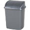 Afvalbak Vepa Bins, inhoud 8 l, met deksel, rechthoekig, L 200 x B 252 x H 330 mm, kunststof, grijs