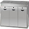 Afvalsorteersysteem VAR 3 x 48 liter, rvs