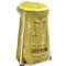 Afvalstandaard voor afvalzak van 70 liter, verzinkte stalen constructie, met geel deksel