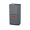 Afvalverzamelaar Intelligent Waste Totem, rechthoekig, open vak + schuiflade, 60 l, met deksel, rvs, grafiet