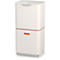 Afvalverzamelaar Intelligent Waste Totem, rechthoekig, open vak + schuiflade, 60 l, met deksel, rvs, witgrijs